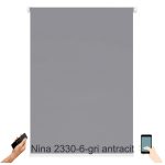 Rolete standard electrice Nina 2321-6-gri inchis-blackout verso argintiu- rolete geam